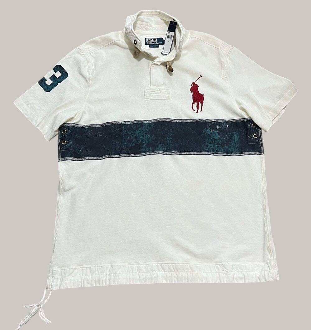Polo Ralph Lauren NWT Y2K Big Pony Buoy 2 Vintage Nautical Toggle Shirt Mens XL
